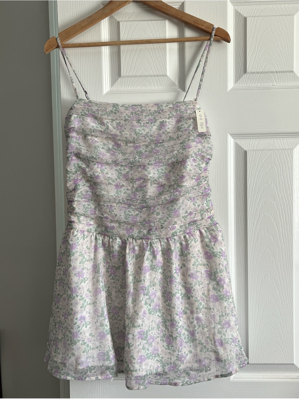 Hollister Lilac Floral Spaghetti-Strap Sundress with pockets and built-in shorts